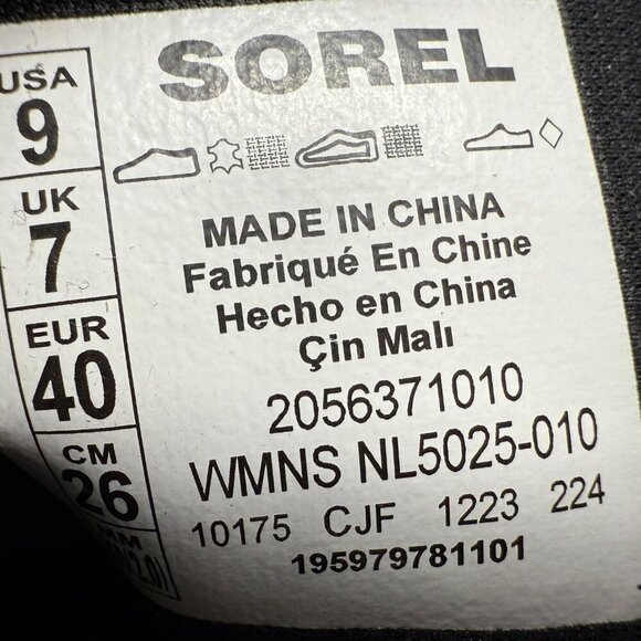 Sorel Evie II Zip Waterproof Leather Ankle Bootie Womens 9 Black Wedges City NWT - Picture 16 of 16